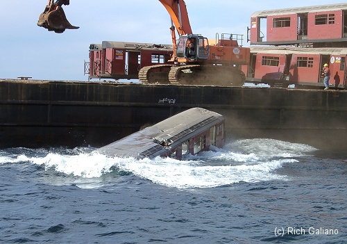 Redbird Subway Cars Reef - Pushed off Barge