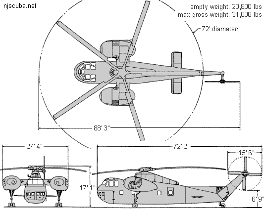 Dutch Springs Sikorsky S-56 Helicopter Line Drawing