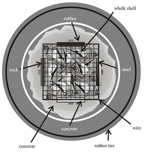 Top view of experimental reef habitat unit