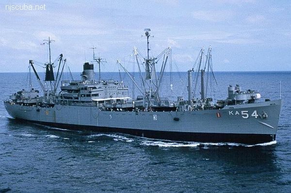 USS Algol: note the 8 LCM-6 landing craft stowed transversely on the deck