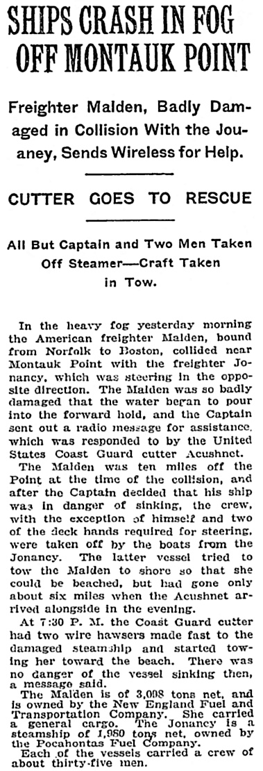 Shipwreck Malden New York Times
