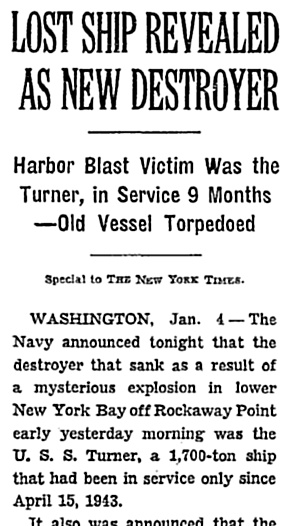 shipwreck USS Turner New York Times