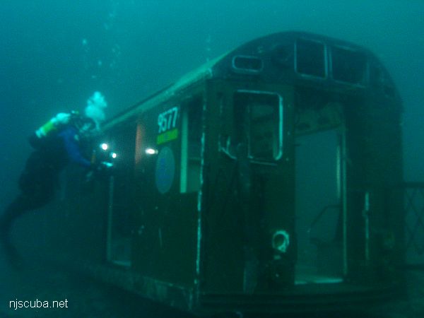 Redbird Subway Cars Reef - Underwater Immediately after sinking