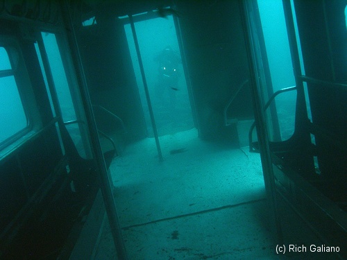 Redbird Subway Cars Reef - Interior - Underwater Immediately after sinking